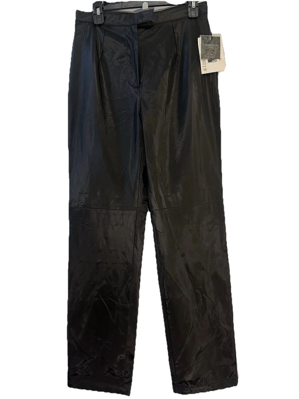 Colebrook & Co Women’s Black Faux Leather Coated Pants Size 10 NWT